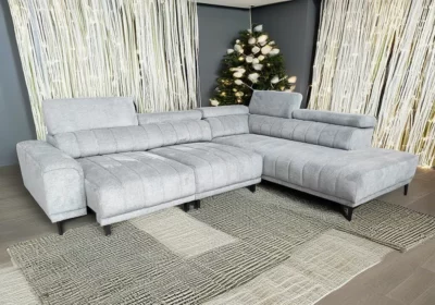 Salon d’Angle avec Assise Coulissante Gris Clair Maria Angles Votre Magasin de Meuble et Électroménager à La Réunion !