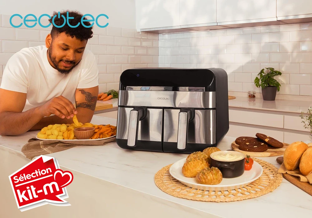 Friteuse Air Fryer 9L Inox Noir Advance 9000 Cecotec (03489) Cuisine Votre Magasin de Meuble et Électroménager à La Réunion !