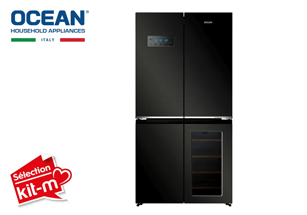 Réfrigérateur Multiportes avec Cave à Vin Dark Inox Ocean (OMDIK643NFDBD3) Électroménager Votre Magasin de Meuble et Électroménager à La Réunion !
