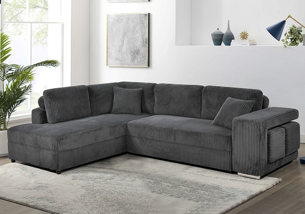 Salon d’Angle Convertible Gris Angles Votre Magasin de Meuble et Électroménager à La Réunion !