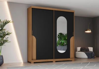 Armoire 2 Portes avec Miroir Armoires, Commodes & Chevets Votre Magasin de Meuble et Électroménager à La Réunion !