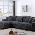 Salon d'Angle Gris Foncé Lory