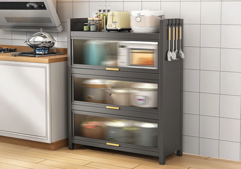 Meuble de Rangement en Métal 3 Portes Cuvy Ensembles Cuisine Votre Magasin de Meuble et Électroménager à La Réunion !