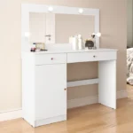 Coiffeuse LED 2 Tiroirs 1 Porte