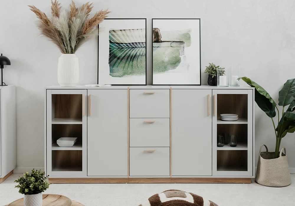 Bahut 4 Portes 3 Tiroirs (Collection Split) Meubles Votre Magasin de Meuble et Électroménager à La Réunion !