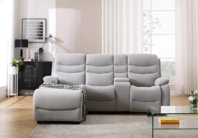 Salon d’Angle Relax avec Console Grise Indy Angles Votre Magasin de Meuble et Électroménager à La Réunion !