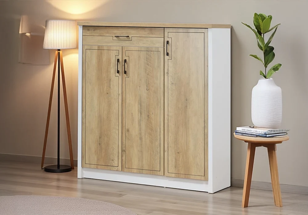 Meuble à Chaussures 3 Portes 1 Tiroir (Collection Bianca) Meubles Votre Magasin de Meuble et Électroménager à La Réunion !