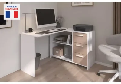 Bureau d’Angle 3 Tiroirs Infinity Bureaux Votre Magasin de Meuble et Électroménager à La Réunion !