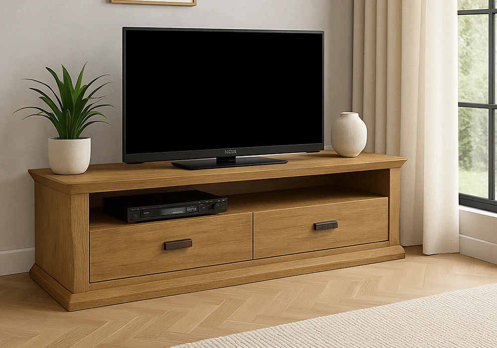 Meuble TV 2 Tiroirs (Collection Clifton) Meubles Votre Magasin de Meuble et Électroménager à La Réunion !