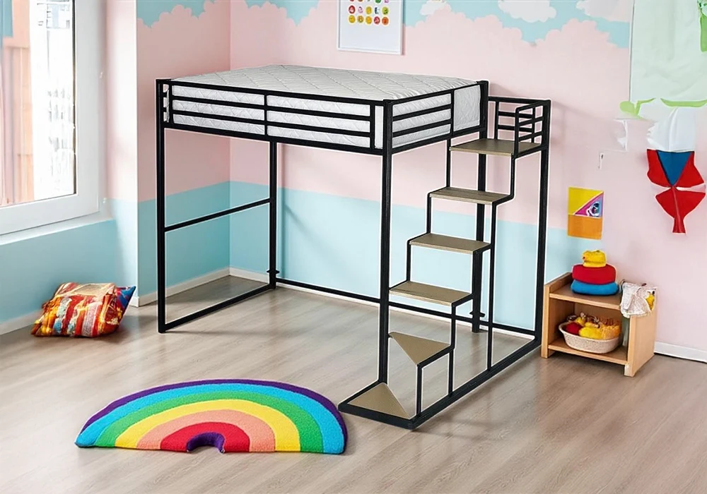 Lit Mezzanine avec Escalier 140x190cm Biclam Chambres Enfant Votre Magasin de Meuble et Électroménager à La Réunion !