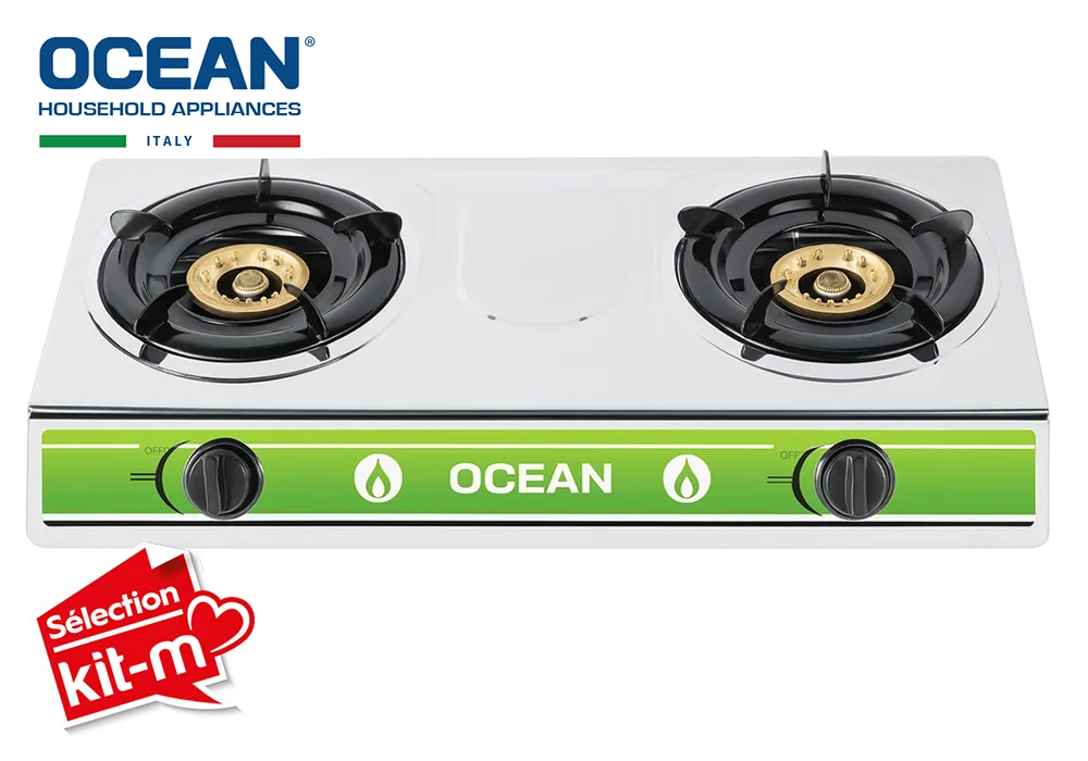 Réchaud 2 Feux Inox à Gaz Ocean (OCTGSL2FPROX) Cuisine Votre Magasin de Meuble et Électroménager à La Réunion !