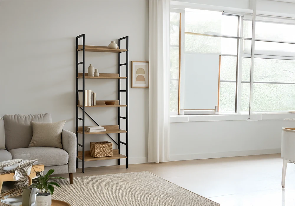 Bibliothèque 5 Étagères Blish Meubles Votre Magasin de Meuble et Électroménager à La Réunion !