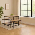 Ensemble Table à Manger avec 2 Bancs Vella