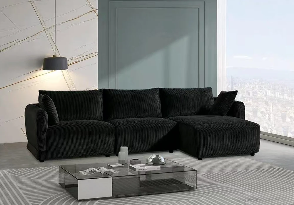 Salon d’Angle Noir Denise Angles Votre Magasin de Meuble et Électroménager à La Réunion !