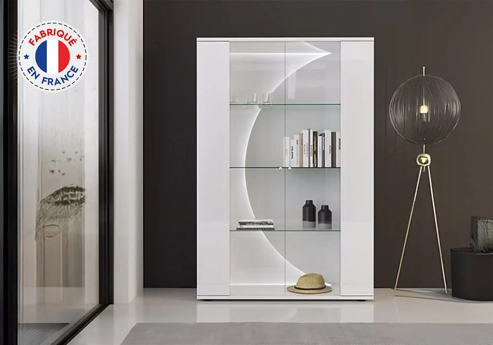 Argentier 2 Portes LED (Collection PULP) Meubles Votre Magasin de Meuble et Électroménager à La Réunion !