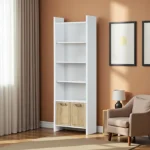 Bibliothèque 2 Portes 3 Étagères Bianca