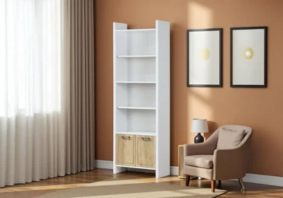 Bibliothèque 2 Portes 3 Étagères Bianca Meubles Votre Magasin de Meuble et Électroménager à La Réunion !