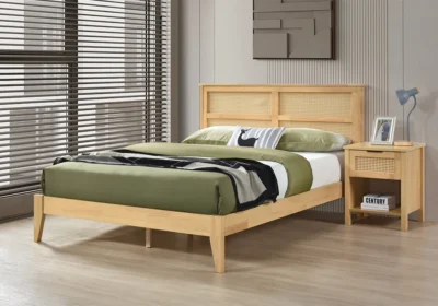 Lit en Bois d'Hévéa 160x200cm Alicia