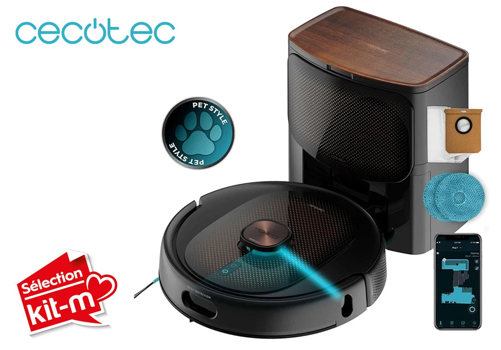 Aspirateur Robot Laveur Laser avec Base Auto-Videuse Conga 10090 AI Spin Revolution Ultra Power Home Lifestyle Cecotec (A01_EU01_100841) Nettoyage Votre Magasin de Meuble et Électroménager à La Réunion !