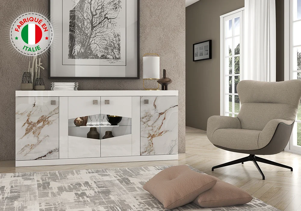 Buffet 4 Portes LED (Collection Galaxy) Meubles Votre Magasin de Meuble et Électroménager à La Réunion ! 6 Buffet 4 Portes LED (Collection Galaxy) – Image 1