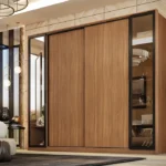 Armoire 4 Portes Coulissantes avec Miroirs 2 Portes Réversibles