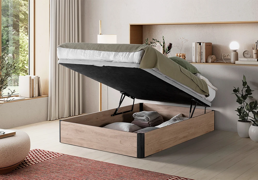 Lit Coffre Relevable 160x200cm Seren Chambres à Coucher Votre Magasin de Meuble et Électroménager à La Réunion !