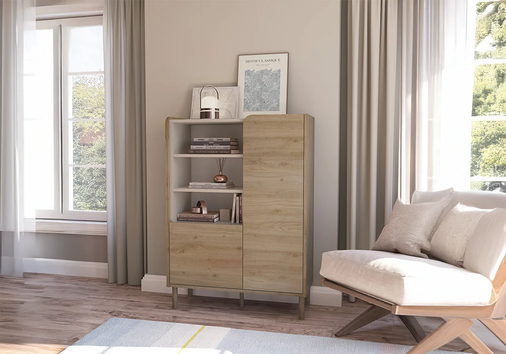 Meuble de Rangement 2 Portes avec Niches (Collection Monza) Meubles Votre Magasin de Meuble et Électroménager à La Réunion !