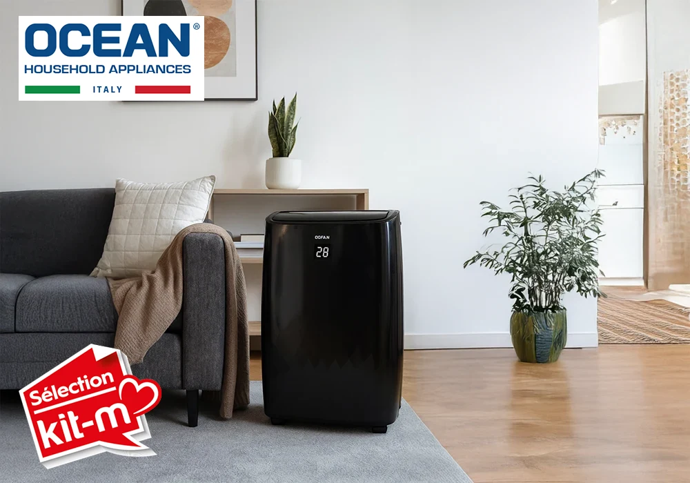 Climatiseur Mobile 3en1 12000 BTU Refroidissement, Déshumidification & Ventilation Ocean (OCACPF12BWFA) Climatiseurs Votre Magasin de Meuble et Électroménager à La Réunion !