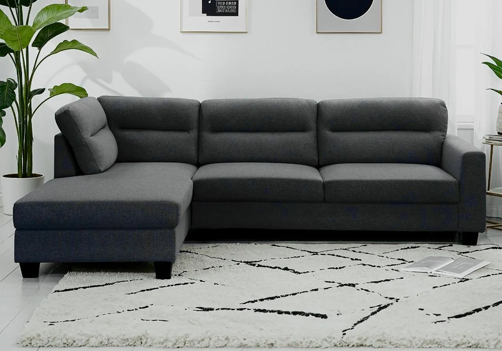 Salon d’Angle Gris Foncé Bonomy Angles Votre Magasin de Meuble et Électroménager à La Réunion !