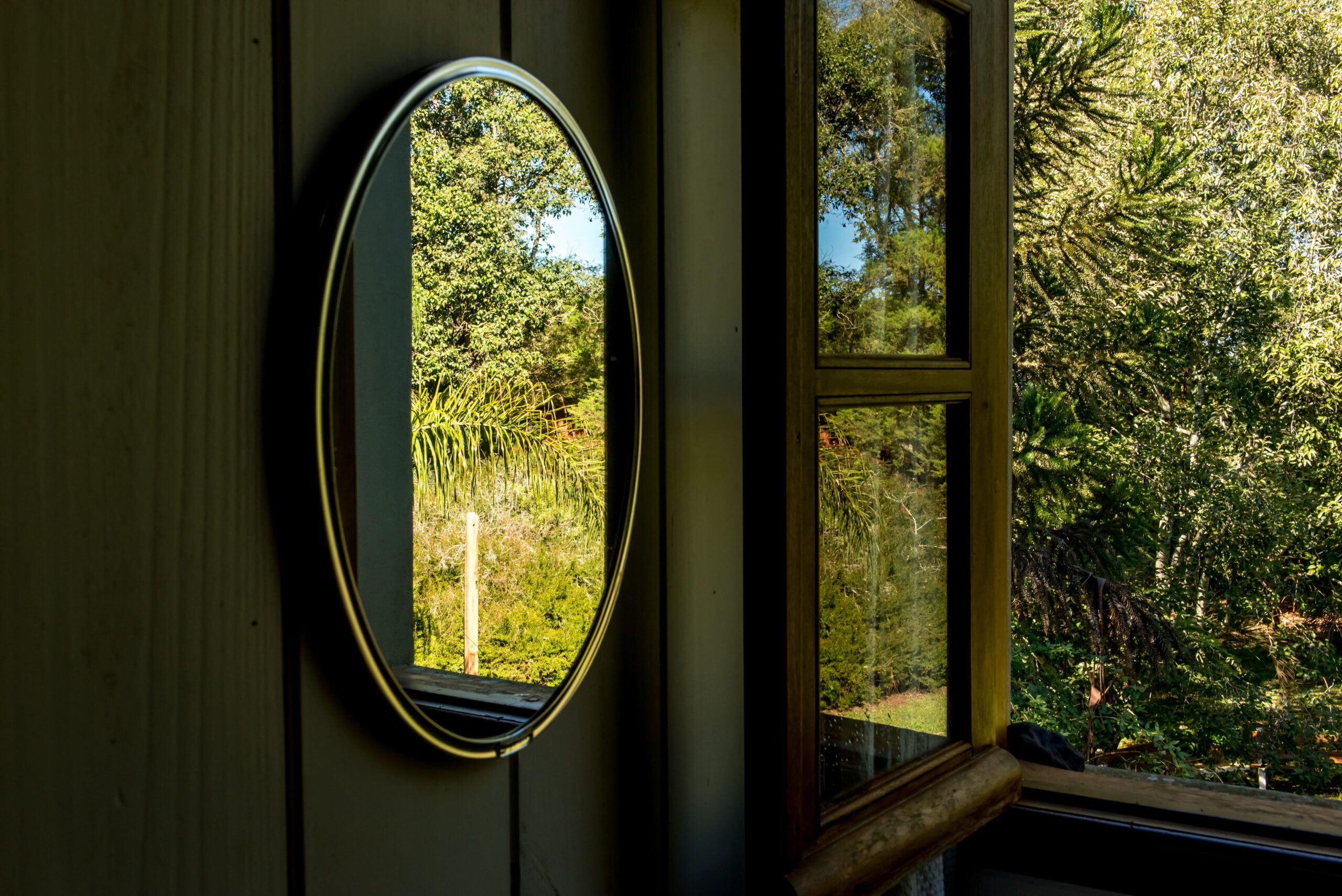 bedroom-window-with-mirror-reflecting-trees-from-garden-min
