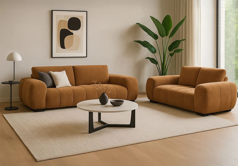 Salon 3 Places +2 Places Terracotta Hivra Classiques Votre Magasin de Meuble et Électroménager à La Réunion !
