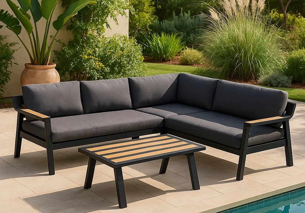 Salon d’Angle avec Table Basse Lucinda Jardins & Terrasses Votre Magasin de Meuble et Électroménager à La Réunion !