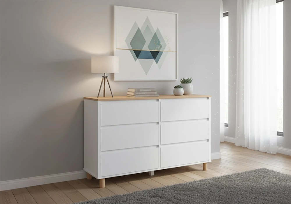 Commode 6 Tiroirs (Collection Essentiel) Armoires, Commodes & Chevets Votre Magasin de Meuble et Électroménager à La Réunion !