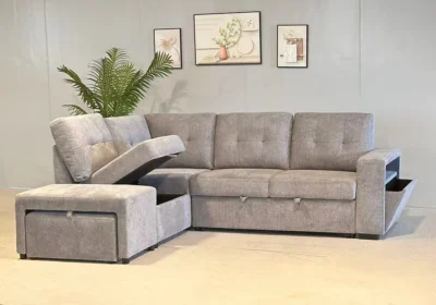 Salon D’angle Convertible Grevy Gris Angles Votre Magasin de Meuble et Électroménager à La Réunion !