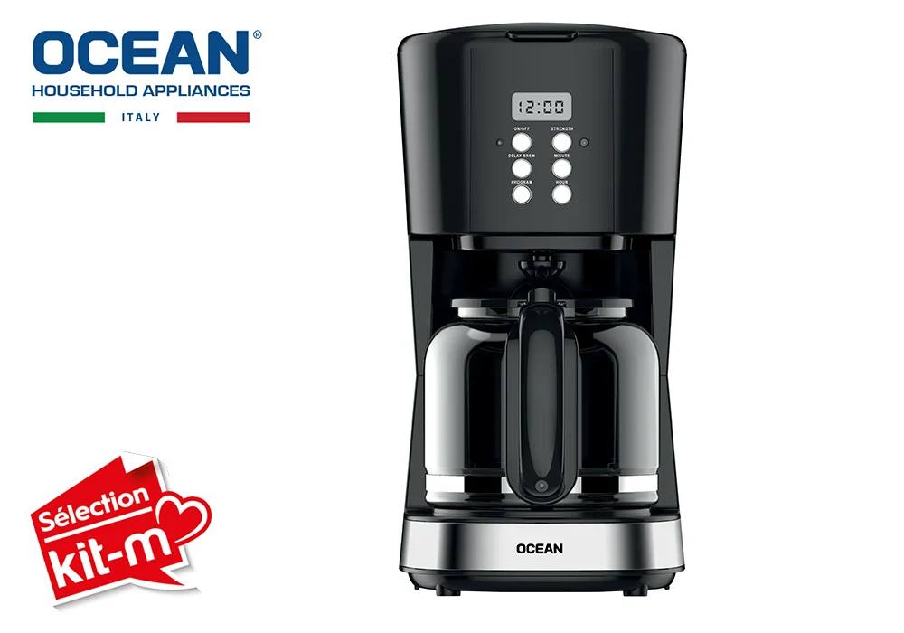 Cafetière Filtre 12 Tasses Programmable Ocean (OCCM9015DN) Boissons (Café, Thé, Jus) Votre Magasin de Meuble et Électroménager à La Réunion !