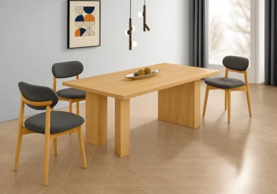 Ensemble Table à Manger avec 6 Chaises Naturel