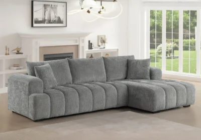 Salon d'Angle Moderne LAURA Gris