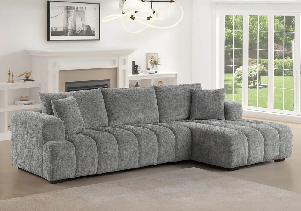 Salon d’Angle Moderne LAURA Gris Angles Votre Magasin de Meuble et Électroménager à La Réunion ! 5