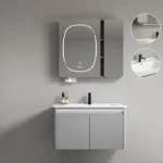 Ensemble Salle de Bain avec Meuble sous Lavabo et Miroir Désembuage LED FICO 80cm