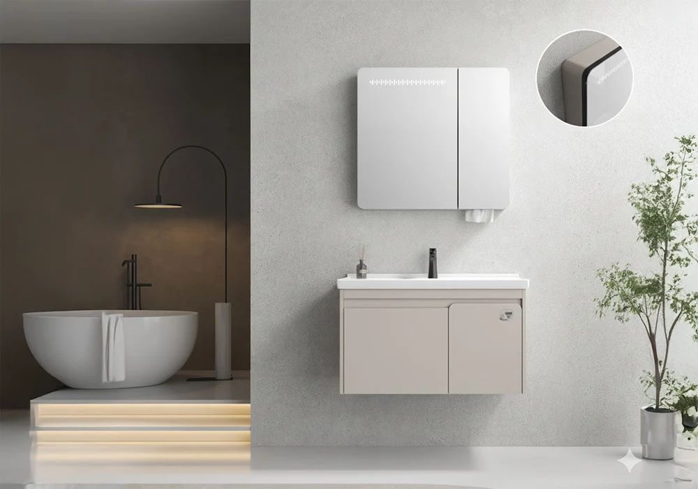 Ensemble Salle de Bain MEVIA 100cm Miroir LED/ Désembuage Meubles Votre Magasin de Meuble et Électroménager à La Réunion !