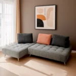 Salon d'Angle Gris / Marron Terracotta Siera