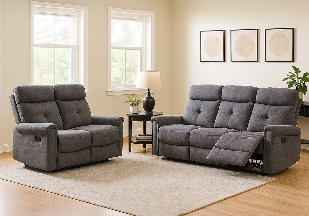 Salon 3 Places +2 Places avec 4 Relax Manuels Alexandre PROMO Votre Magasin de Meuble et Électroménager à La Réunion !