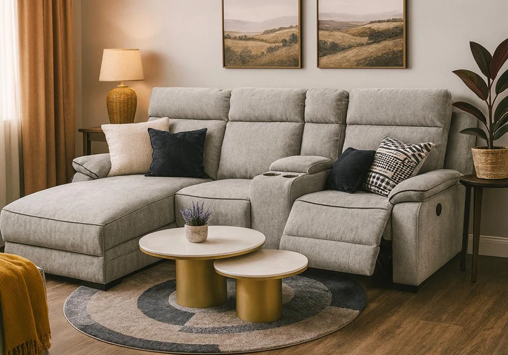 Salon d’Angle Relax avec Console Meline Angles Votre Magasin de Meuble et Électroménager à La Réunion !