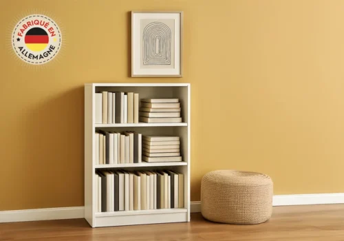 Étagère Bibliothèque 3 Tablettes PEGGY Blanc Meubles Votre Magasin de Meuble et Électroménager à La Réunion !