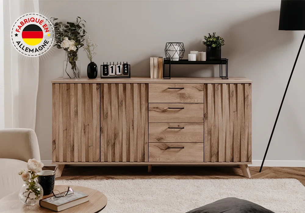 Enfilade 3 Portes / 4 Tiroirs (Collection WELLINGTON) Meubles Votre Magasin de Meuble et Électroménager à La Réunion !