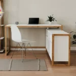 Bureau d'Angle Réversible Blanc/ Chêne Artisan (COLLECTION DENVER)