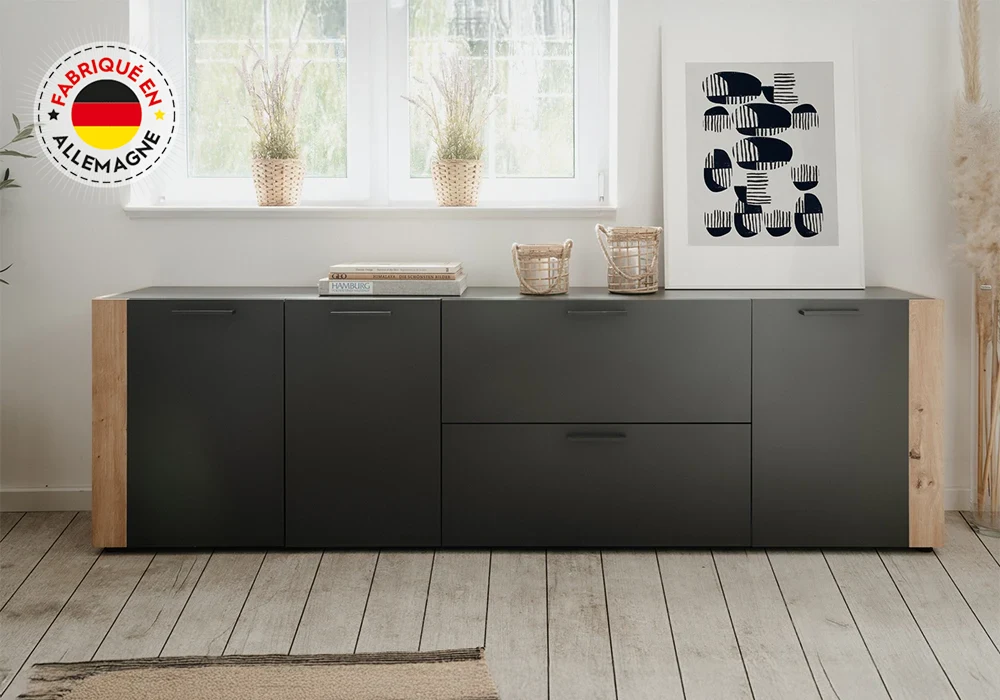 Enfilade 3 Portes / 2 tiroirs (COLLECTION CENTO) Meubles Votre Magasin de Meuble et Électroménager à La Réunion ! 6 Enfilade 3 Portes / 2 tiroirs (COLLECTION CENTO) – Image 1