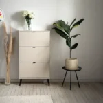 Meuble Chaussures 3 Abattants Beige (COLLECTION VIGO)